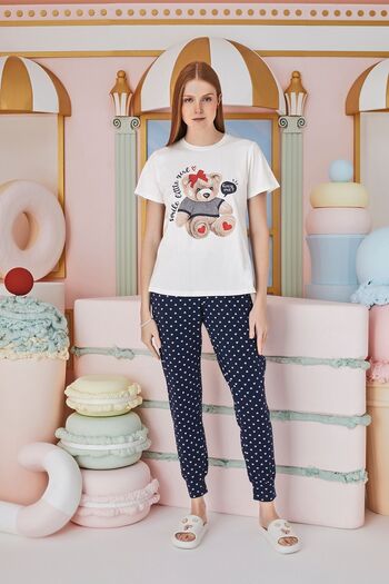 Sevim 15510 Model - Printed Comfortable Pajama Set
