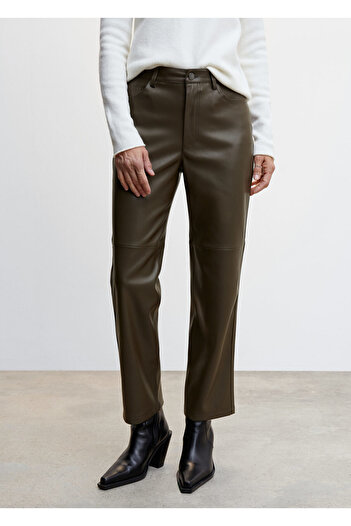 MANGO Woman Pantaloni de damă Chocolate 47010031