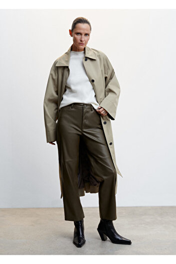 MANGO Woman Pantaloni de damă Chocolate 47010031