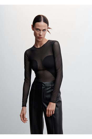 MANGO Woman Black Women's Bodysuit37099090