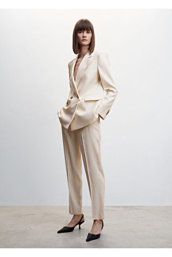 MANGO Beige Women's Trousers - Model47005671