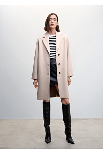 MANGO Woman Nude Colored Women's Coat47000281