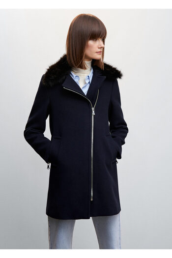 MANGO Woman Navy Blue Women's Coat47010442