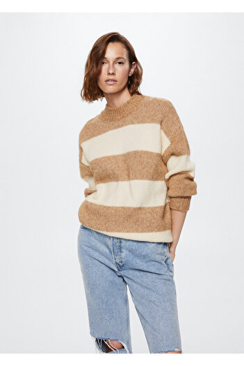 MANGO Woman Dark Camel Women's Adult Sweater37017740