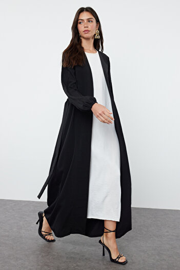 Trendyol Modest Black Glitter Woven Cap - Ferace/Abaya TCTSS24KF00035