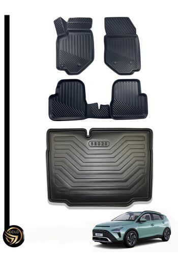 Black Gold Hyundai Bayon 3D Kauçuk Paspas + Bagaj Havuzu Set Dea