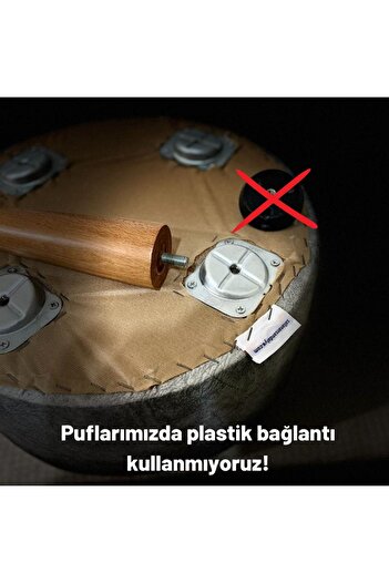 Asedia Trend Naturel Krem Ahşap Ayak Uzatma Pufu Makyaj Koltuğu Tabure Babalar Günü Hediyesi