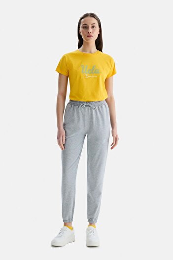 UCLA Γυναικεία αθλητική φόρμα Jezebel Grey Elastic Leg Embroidered Standard Cut στο κάτω μέρος