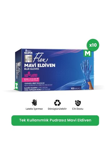 Reflex Size M Disposable Powder Free Gloves - 5 x 100pcs