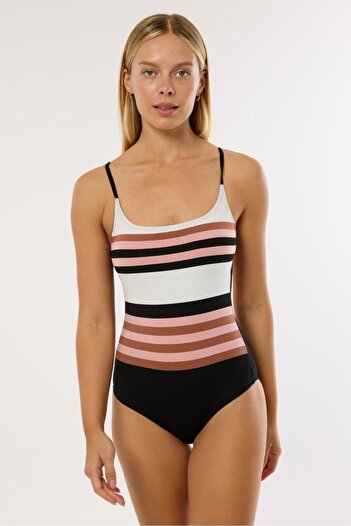 AYYILDIZ 4301 Model Brown Pink Swimsuit