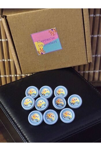 ODDA TASARIM ATÖLYESİ Truck pattern blue color baby button