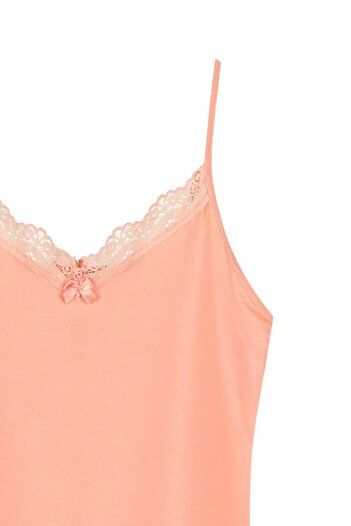 Miss Blue Moon 8000-1 Model V-Neck Lace Single Tank Top