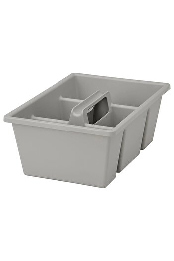 IKEA 2 Adet Bölmeli Düzenleme Kutusu 35x24x14 Cm İkea 2'li Set Kuplu Plastik Saklama Gri Kutu