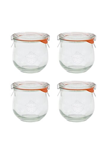 Weck 370 ml Tulip Glass Storage Jar (4 Pieces)