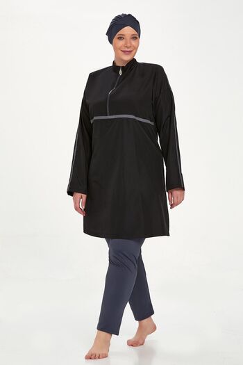Remsa Mayo Morgan Battal 1427 - Full Covered Large Size Black Hijab Swimsuit