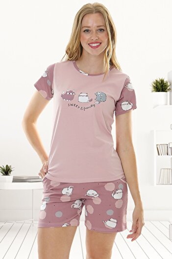 Bella Linda Pamuklu Şortlu Kadın Pijama Takımı