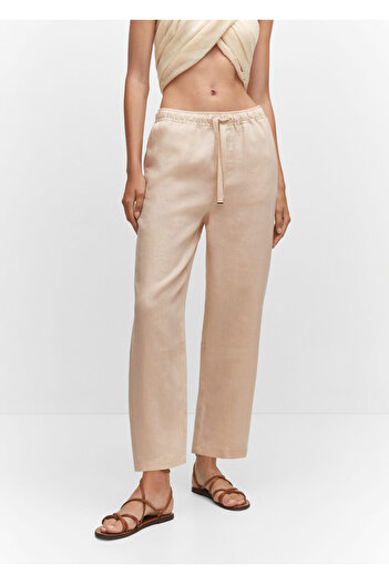 MANGO Beige Women's Trousers - Model57071177