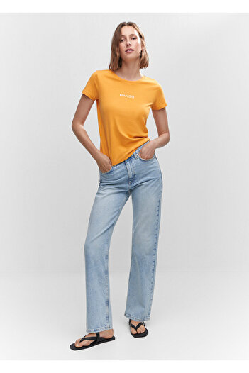 MANGO Mustard Color Women's T-Shirt57001059