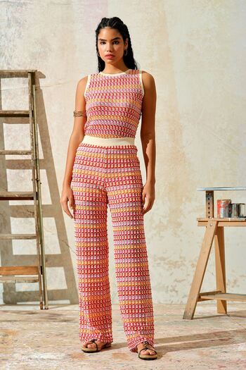 UPGRADE Fuchsia Colored Trousers - Transition Detailed