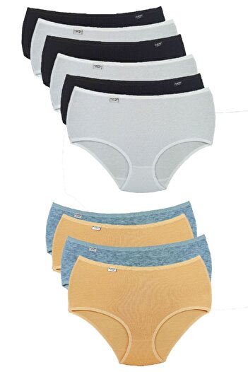 Bluence Women's Mixed Color 10-Piece High Waist Lycra Bato Panties