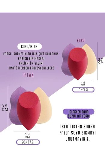 Store Süngeri, Fondöten Süngeri, Pudra Süngeri, Kapatıcı Süngeri, Güneş Kremi Süngeri, BB Krem S