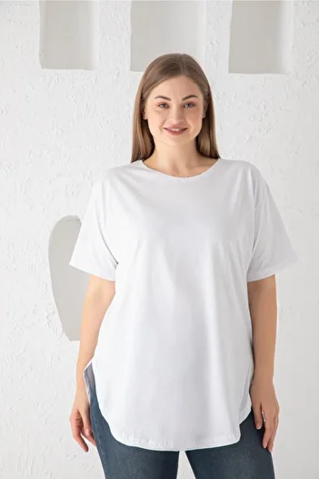 DONEX Plus Size Women's T-shirt with Slits