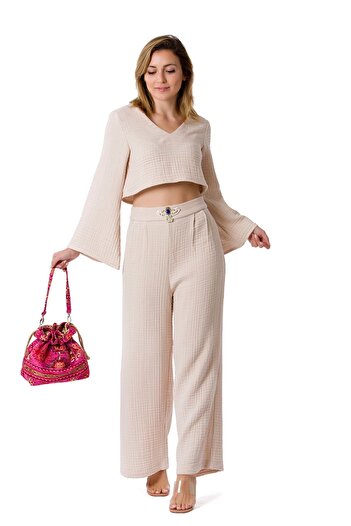 Gleam Atelier Muslin Trousers, 100% Muslin Cotton