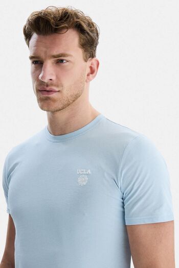 UCLA Ανδρικό μπλουζάκι BASS Sky Blue Crew με στάμπα με τυπική εφαρμογή