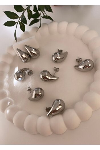 VNS Accessories 1.5 CM Mini Silver Steel Drop Earrings