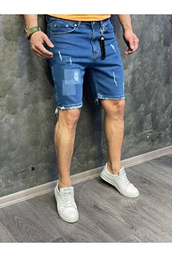 Oliggopol Чоловічі сині лікра Slim Fit джинсові капрі шорти