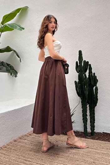 Askı Nişantaşı Women's Flared Skirt - Elastic Waist
