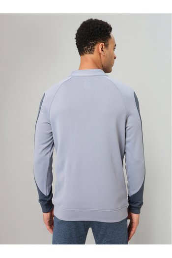 Technosport By Styli High Neck Full Sleeve Colorblock Fleece Jacket