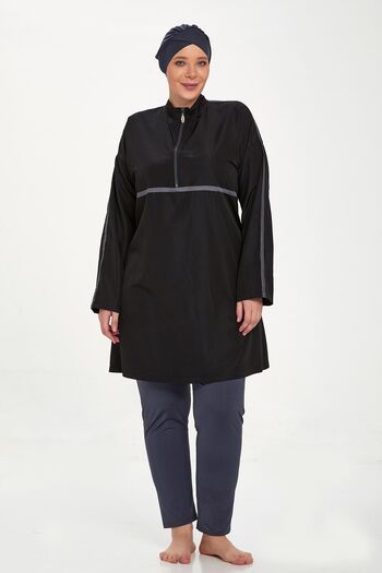 Remsa Mayo Morgan Battal 1427 - Full Covered Large Size Black Hijab Swimsuit