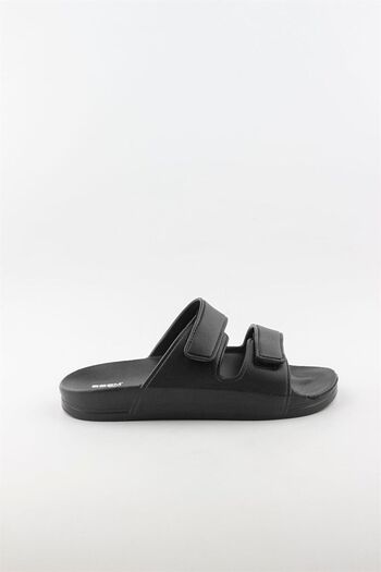 AkınalBellaa Akınalbella Black Double Velcro Unisex Slippers