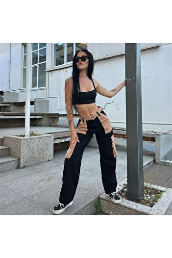 Köstebek Cargo Pocket Double Color Trousers