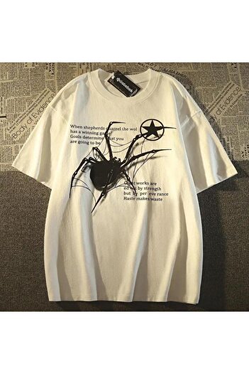 Köstebek Spider Spider Web Printed Short Sleeve T-shirt