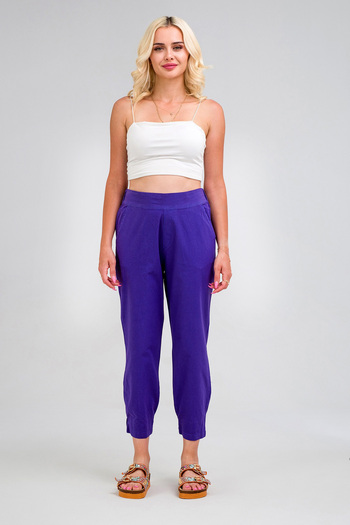 Bold & Young Cotton Women's Trousers - Elastic Waist and Legs, Relaxed Fit
