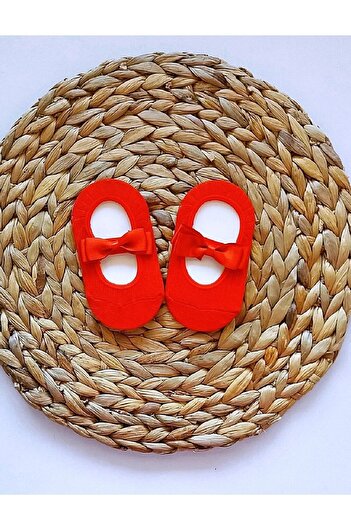 Asa Bebek Çocuk Baby Girl Red Ballerinas with Satin Bow