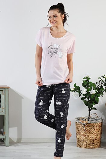 Bella Linda Set de pijamale Cotton Cat pentru femei