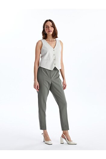 LC Waikiki LCWAIKIKI Classic Beli Lastikli Standart Fit Kadın Pantolon