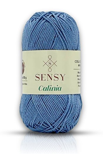 SENSY Calinia Baby Blue - 100% bumbac mercerizat, fire de tricotat din bumbac egiptean Giza cu dantelă și croșetat