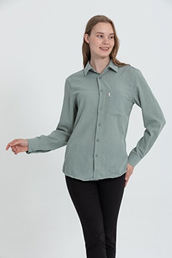 Rocqerx R-3935 Footed Collar Single Pocket Long Sleeve Shirt