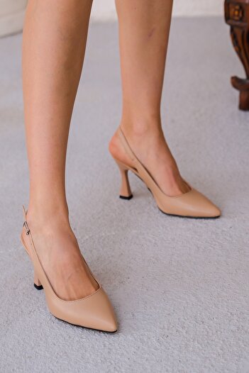 Moka Shopin Ester Nude Color Skin Heeled Shoes