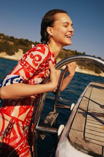 DeFacto Istanbul X Patterned Long Sleeve Breathable Beach Dress - Y1884az23hs