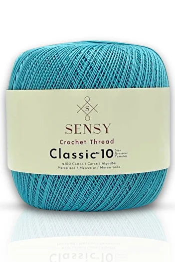SENSY 100% bumbac mercerizat - bumbac egiptean Giza Baby Blue Classic 10 fire de croșetat