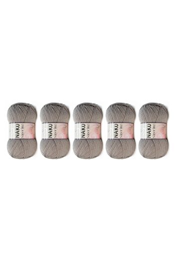 NAKO 2000 Mink Colored Super Pearl Hand Knitting Yarn - 100 gr, 5 Pieces