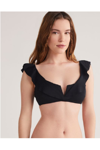 Kom Flounce Detailed Bikini Top