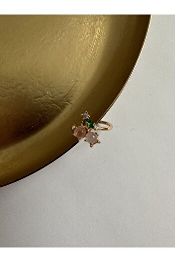 ringbox Kadın Gold Kiraz Kıkırdak Küpe Earcuff