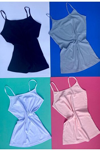 VicTroy Cotton and Lycra Ribbed Women's T-shirt with 4 Rope Straps