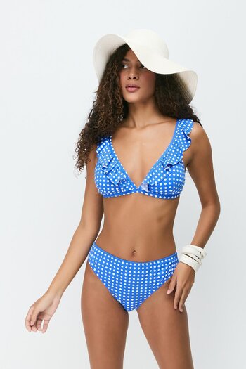 C&City Frilly Triangle Bikini Set 3277 Navy Blue